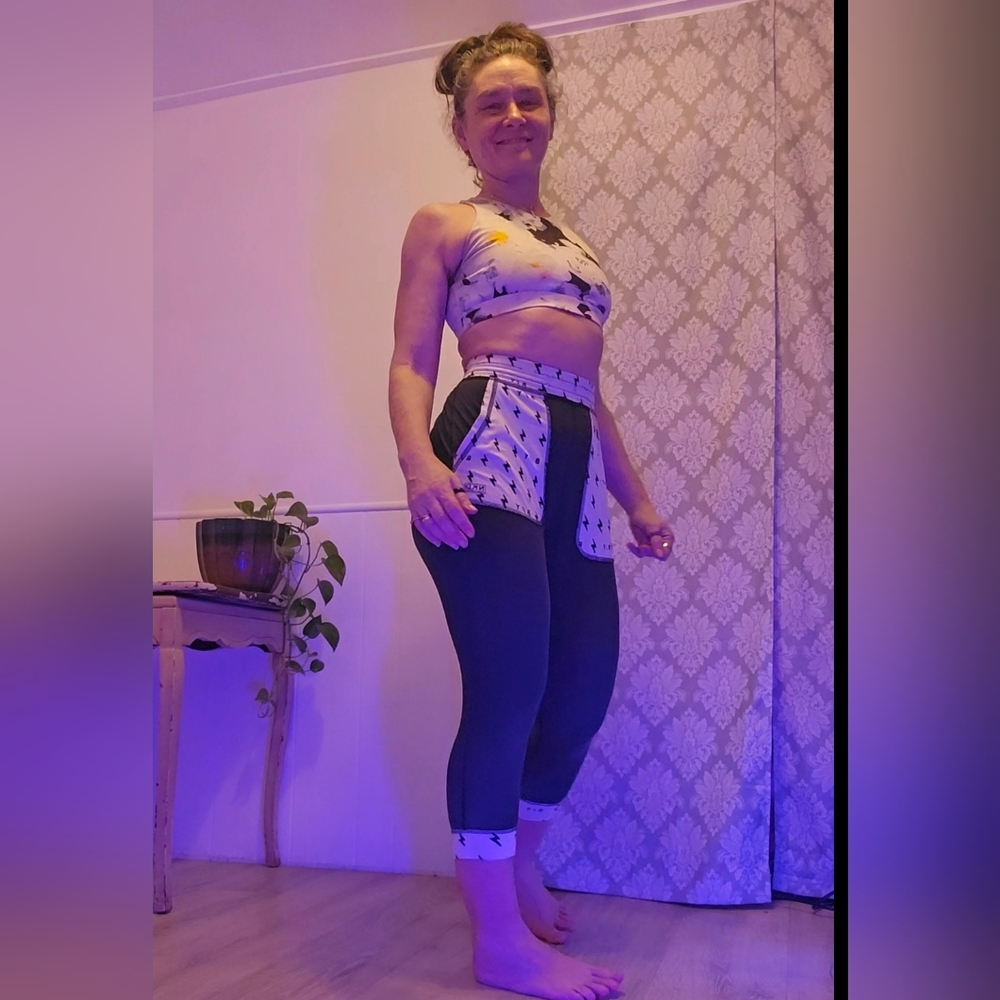 Black and White NKD BUTI MVMNT Pants with Lightning Print